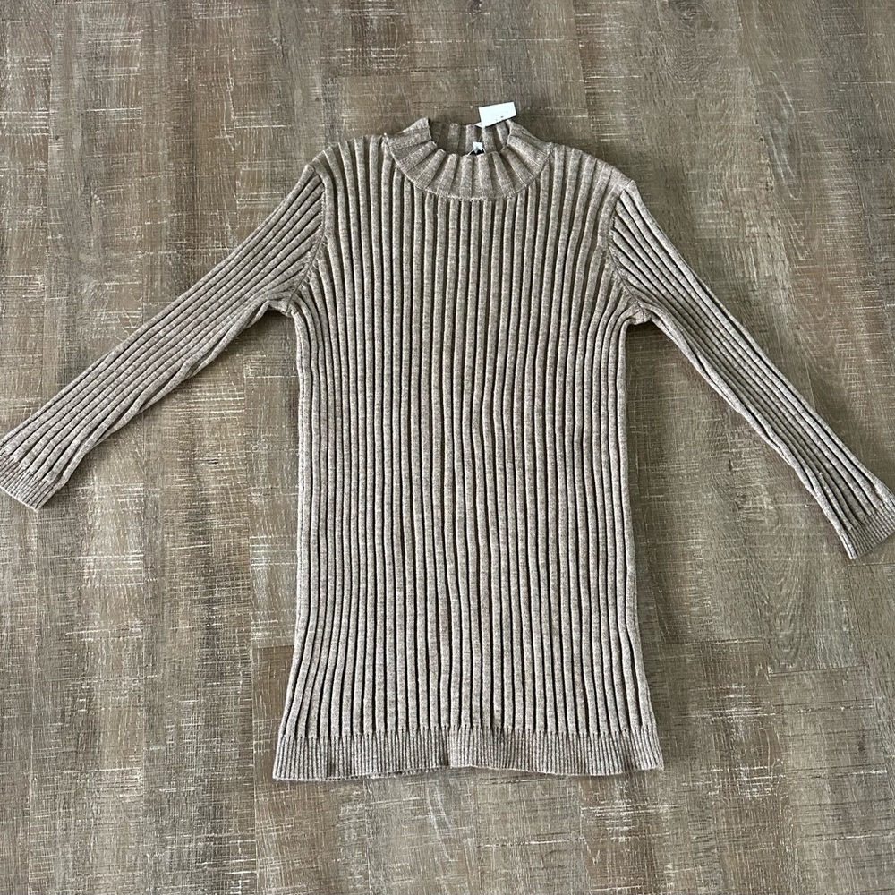 Gilli Ribbed Knit Dress in Taupe